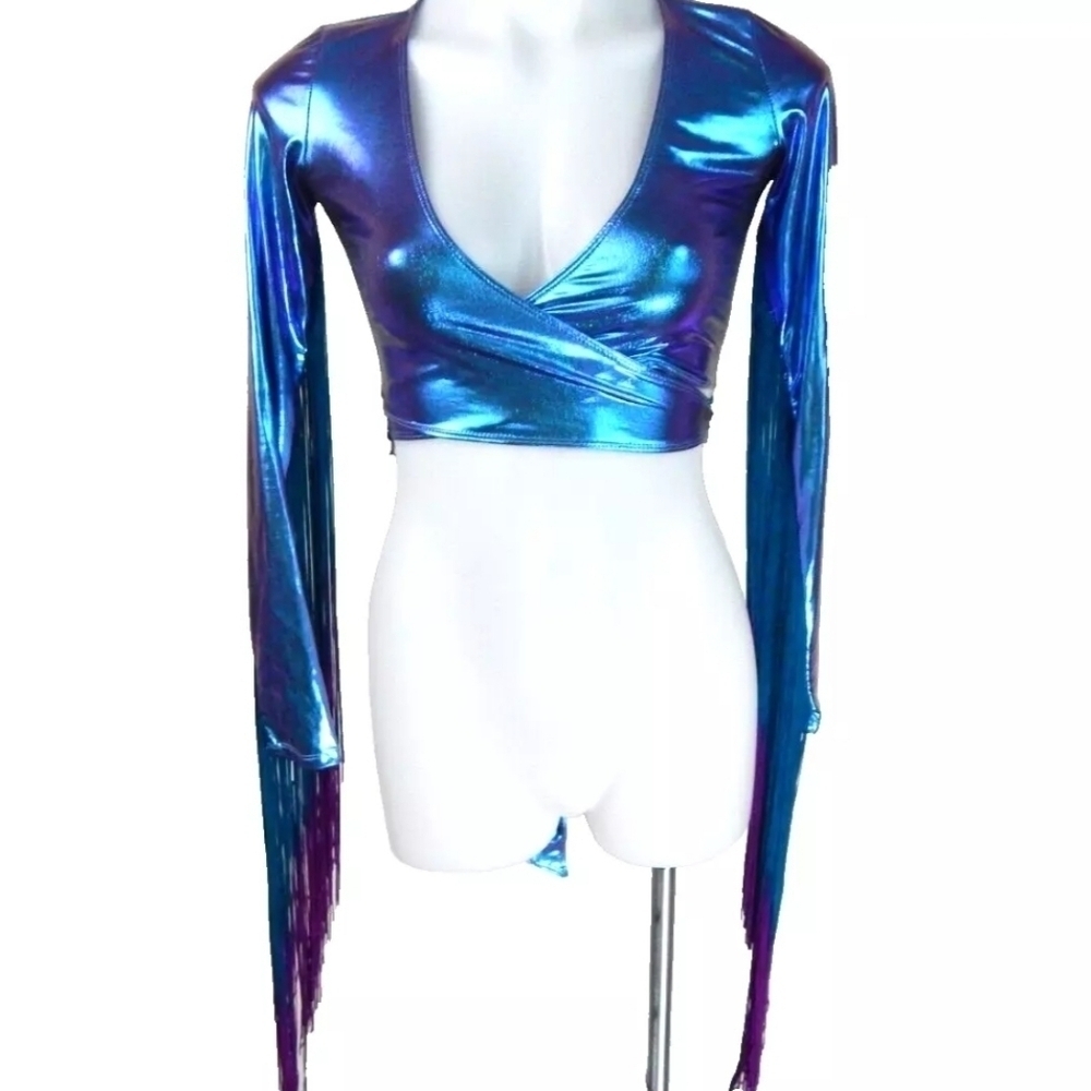 Club Exx Euphoric Element Holographic Crop Top
